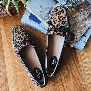 Clarks Leopard Loafers Shoes Size 8